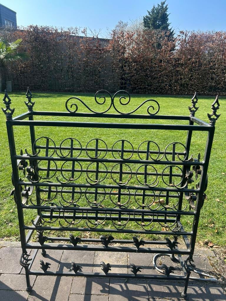 Wijnrek smeedijzer, Huis en Inrichting, Woonaccessoires | Wijnrekken, Ophalen, Gebruikt, Metaal, 25 flessen of meer