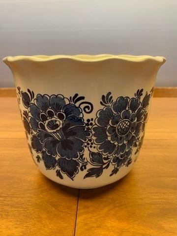 Bloempot Blauw Delfts  Vintage, Antiek en Kunst, Ophalen