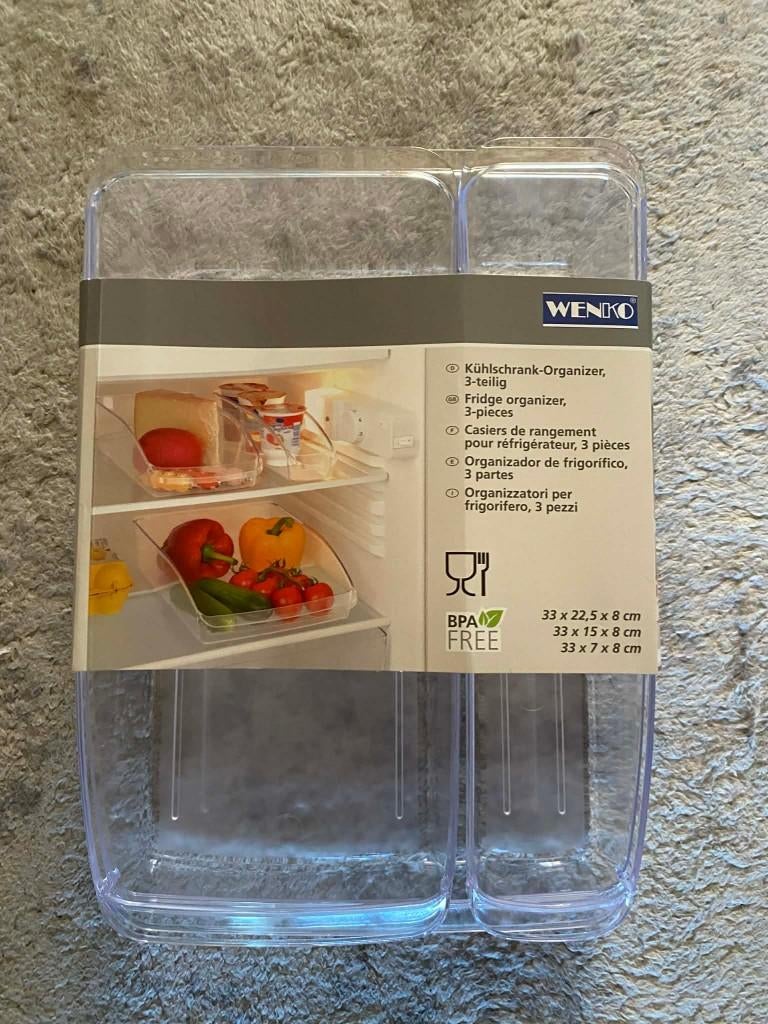 Lot de 3 boîtes de rangement pour réfrigérateur, Enlèvement ou Envoi, Comme neuf, X, Boîte