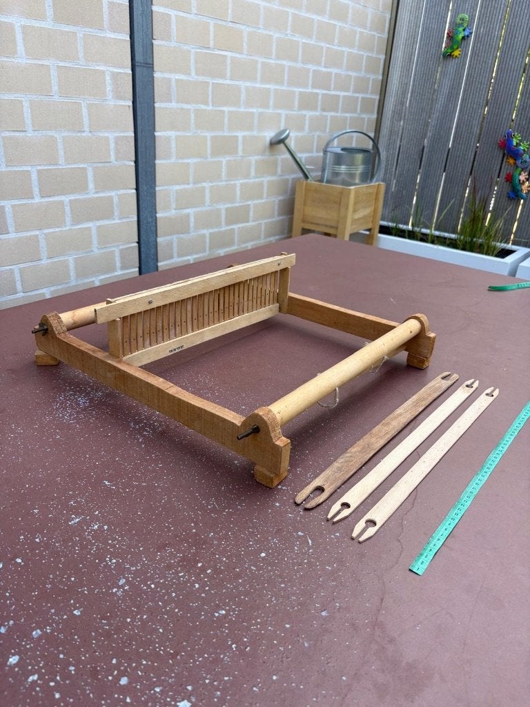 Klein vintage houten weefgetouw / raamweefgetouw, Hobby en Vrije tijd, Spinnewielen en Spinnen, Ophalen, Gebruikt, Overige typen