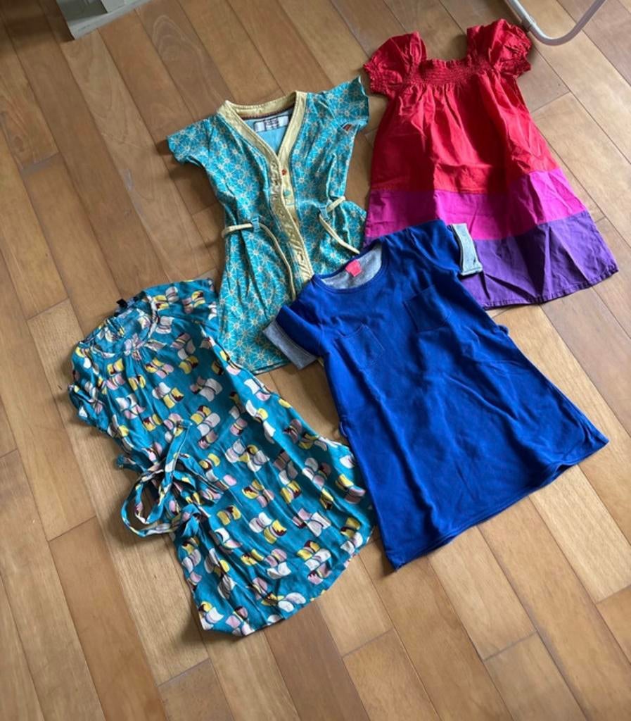 4 zomerkleedjes maat 98-104, Ophalen of Verzenden, Zo goed als nieuw, Maat 98