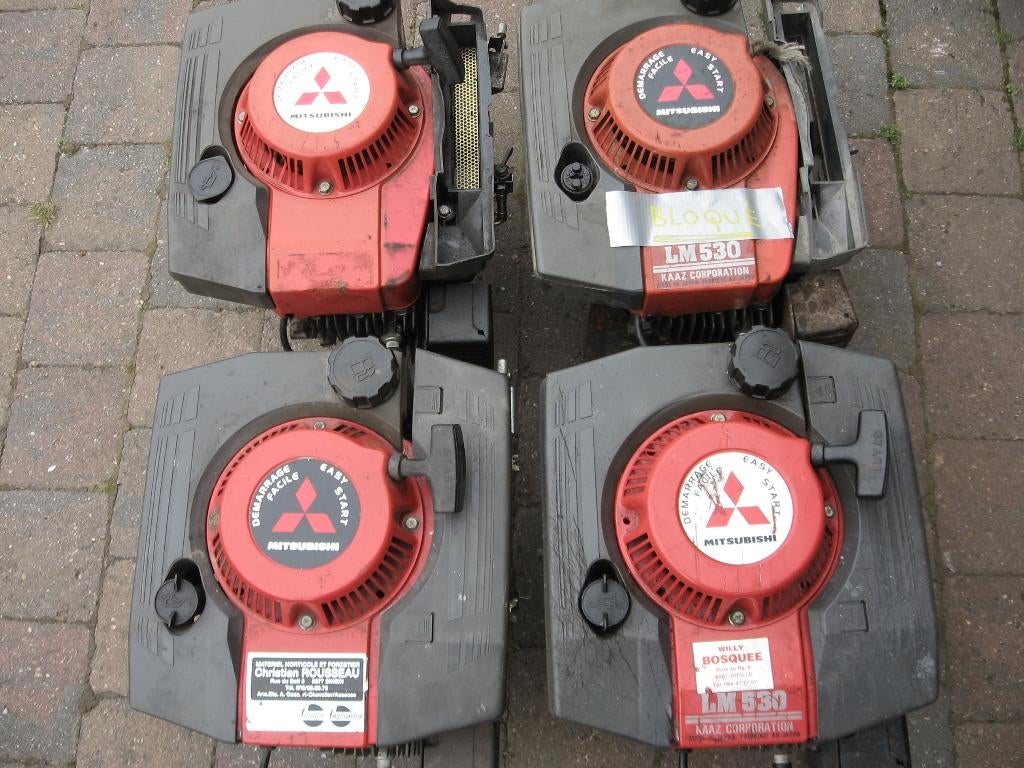 Tondeuse lot de 4 moteur MITSUBISHI LM 530 a cardan, MITSUBISHI, Tondeuse rotative, Tondeuses à gazon à essence, Enlèvement