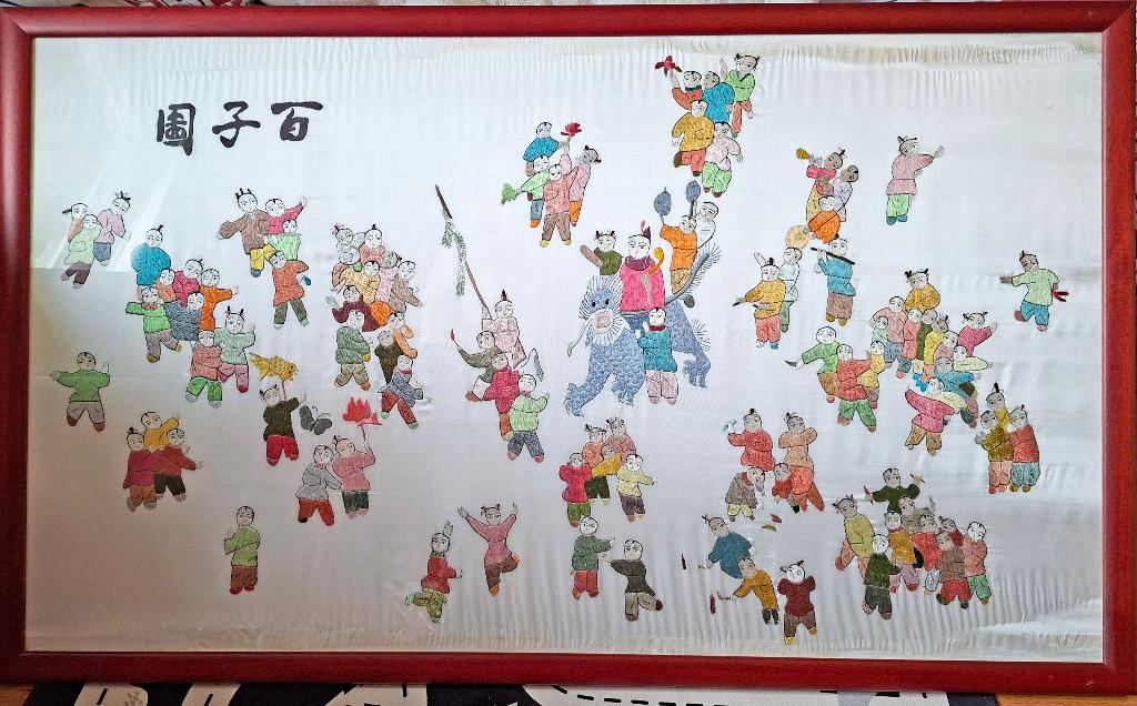 Chinese zijden allegorie 100 kinderen, Ophalen