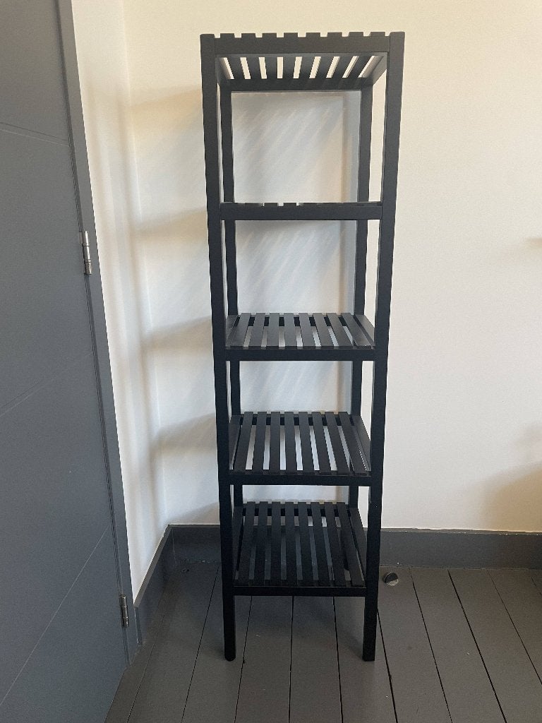 Étagère IKEA MUSKAN 37x140 noir, Ophalen, Etagère, Zo goed als nieuw, Verstelbaar