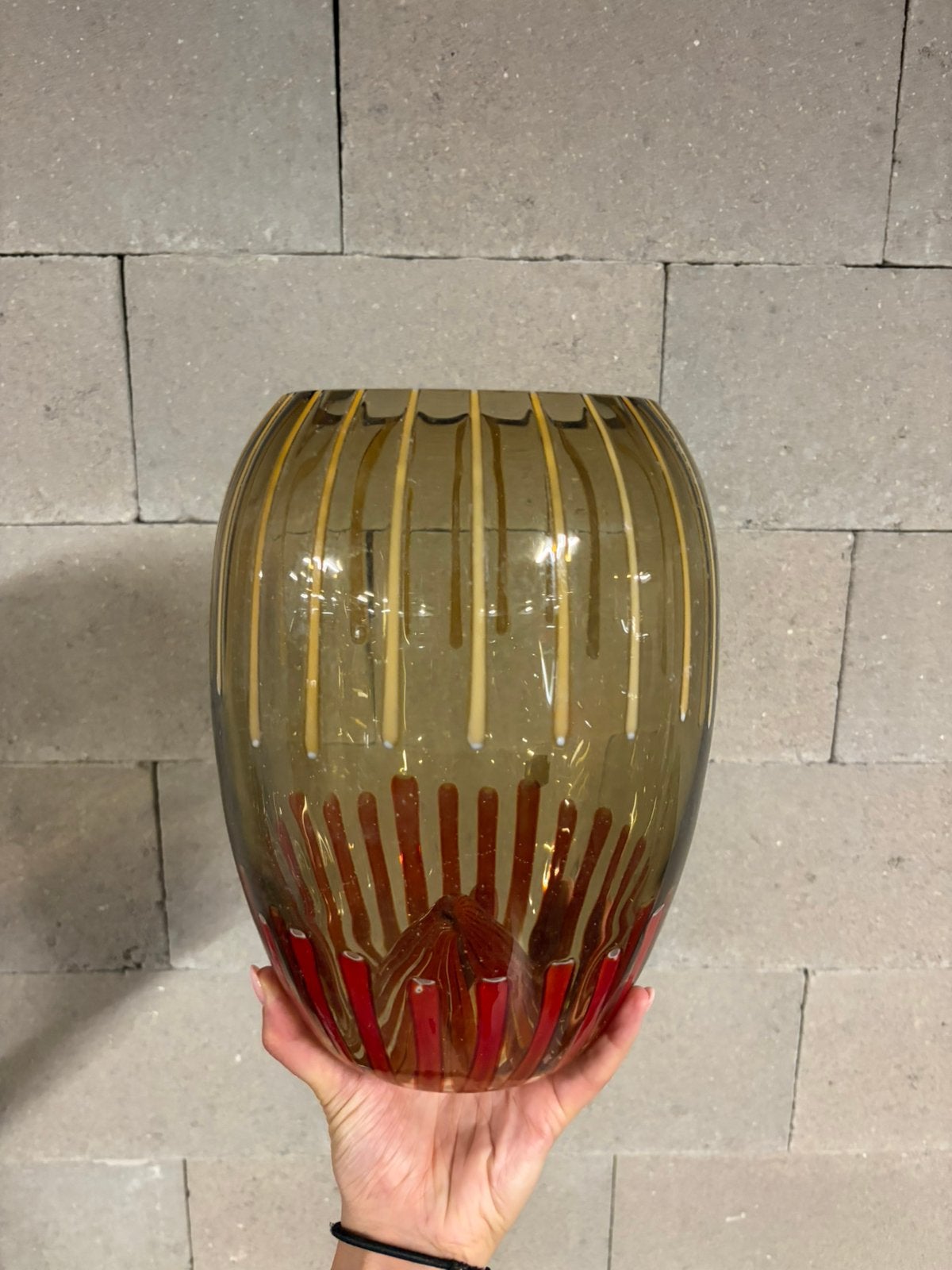 Vase Cenedese de Murano, Enlèvement, Neuf, Jaune, Verre