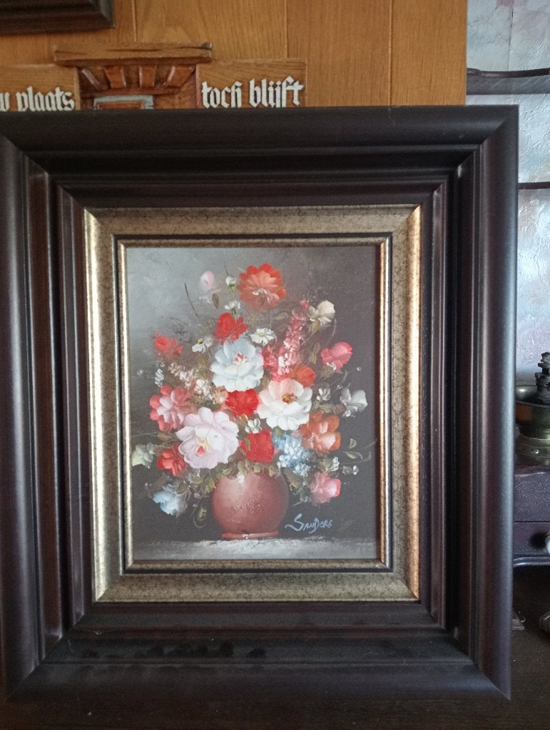 Peinture : peinture à l'huile, fleurs 5, Antiquités & Art, Enlèvement