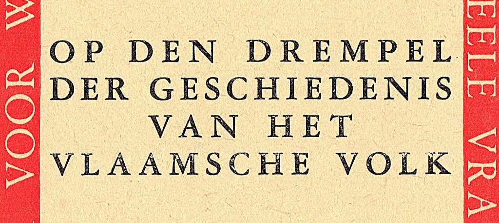 Op de drempel der geschiedenis van het Vlaamsche volk, Livres, Enlèvement ou Envoi, Utilisé, Theo Luyckx