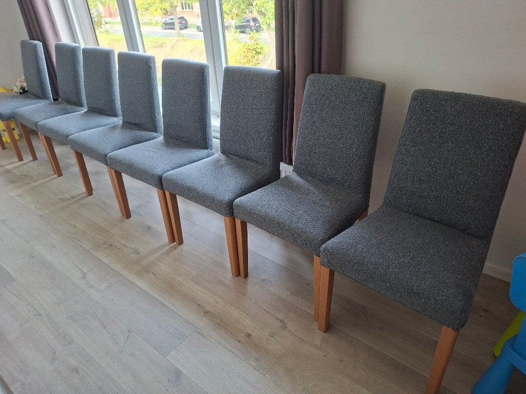 Stoffen stoelen 8 stuks, Maison & Meubles, Neuf, Gris, Enlèvement, Cinq, Six Chaises ou plus