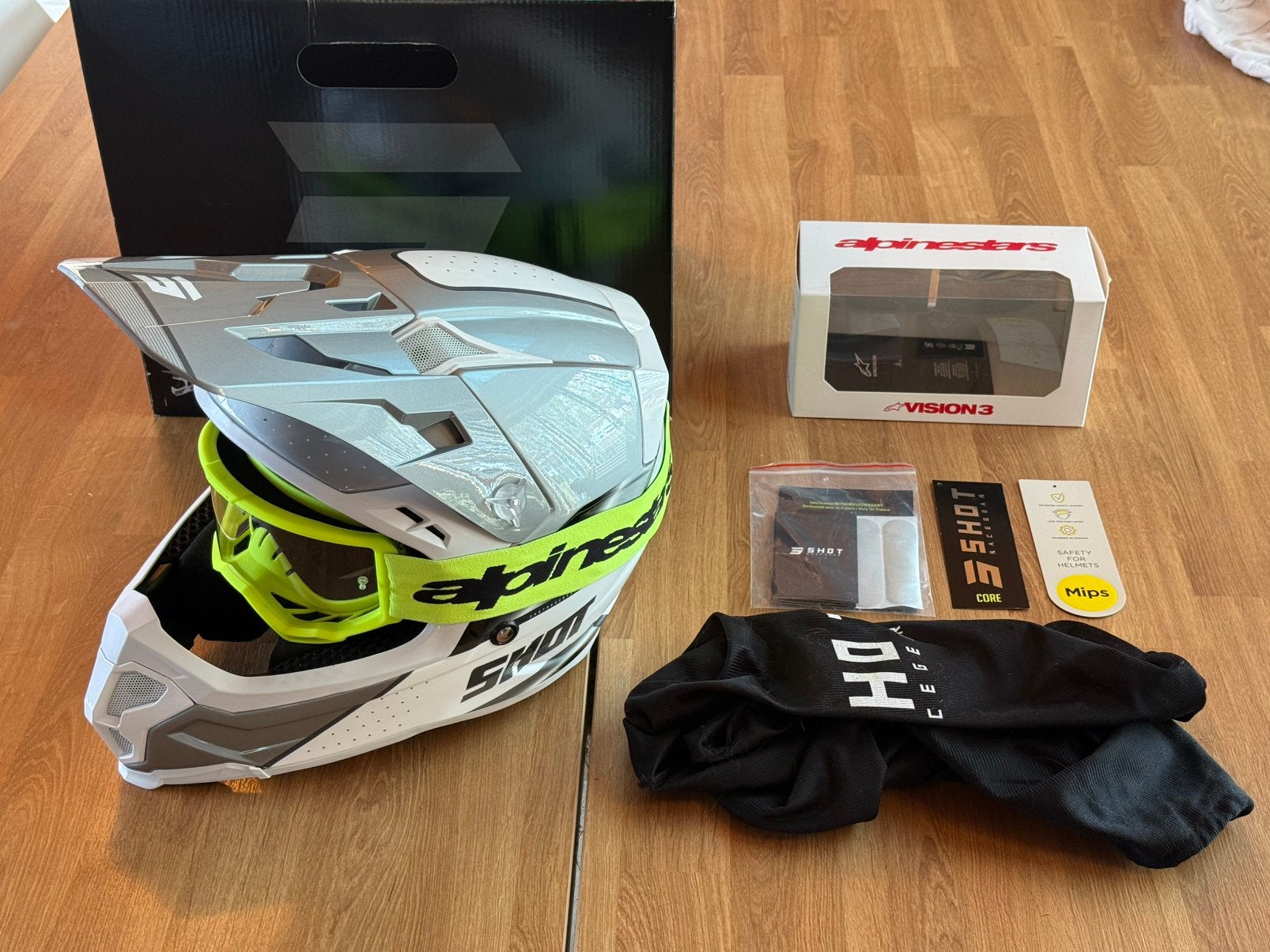 Casque Shot Core Honor + Masque Alpinestars neuf !, Ophalen, L