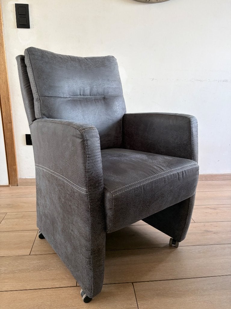 Eetkamerstoelen 6x, Huis en Inrichting, Stoelen, Ophalen, Leer, Gebruikt, Blauw