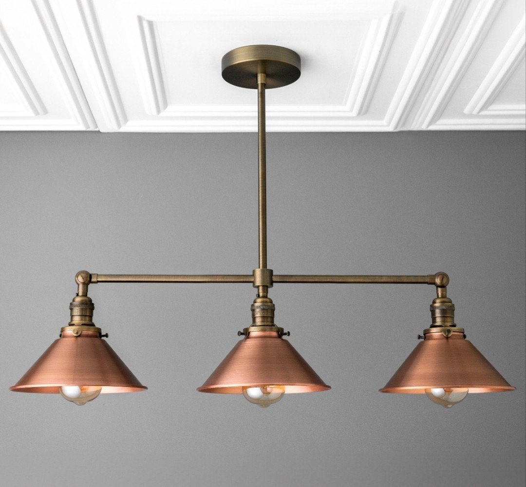 Lustre industriel - Lampe suspendue en cuivre, Neuf, Enlèvement ou Envoi, E27 (grand), Métal