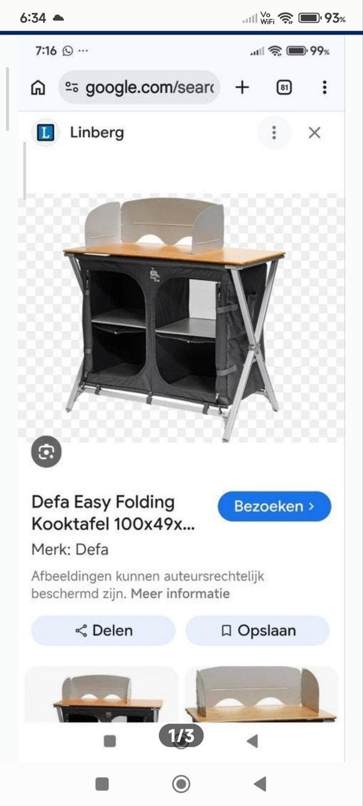 Camping kast, Ophalen
