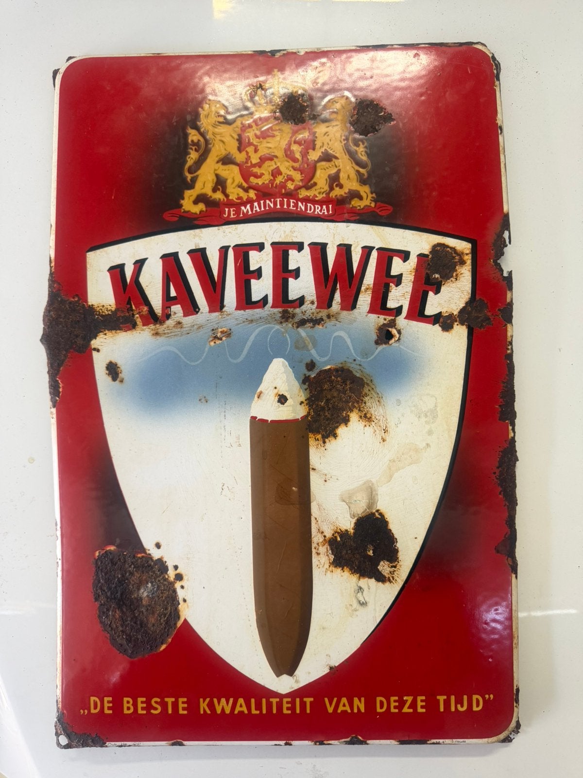 Emaille GELEEFD Kaveewee Bord, Collections, Enlèvement ou Envoi, Utilisé