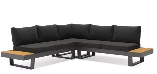 loungshoekset + tafel, Jardin & Terrasse, Ensembles de jardin, Neuf, Sets de jardin, Aluminium, 5 places, Banque, Table d'appoint
