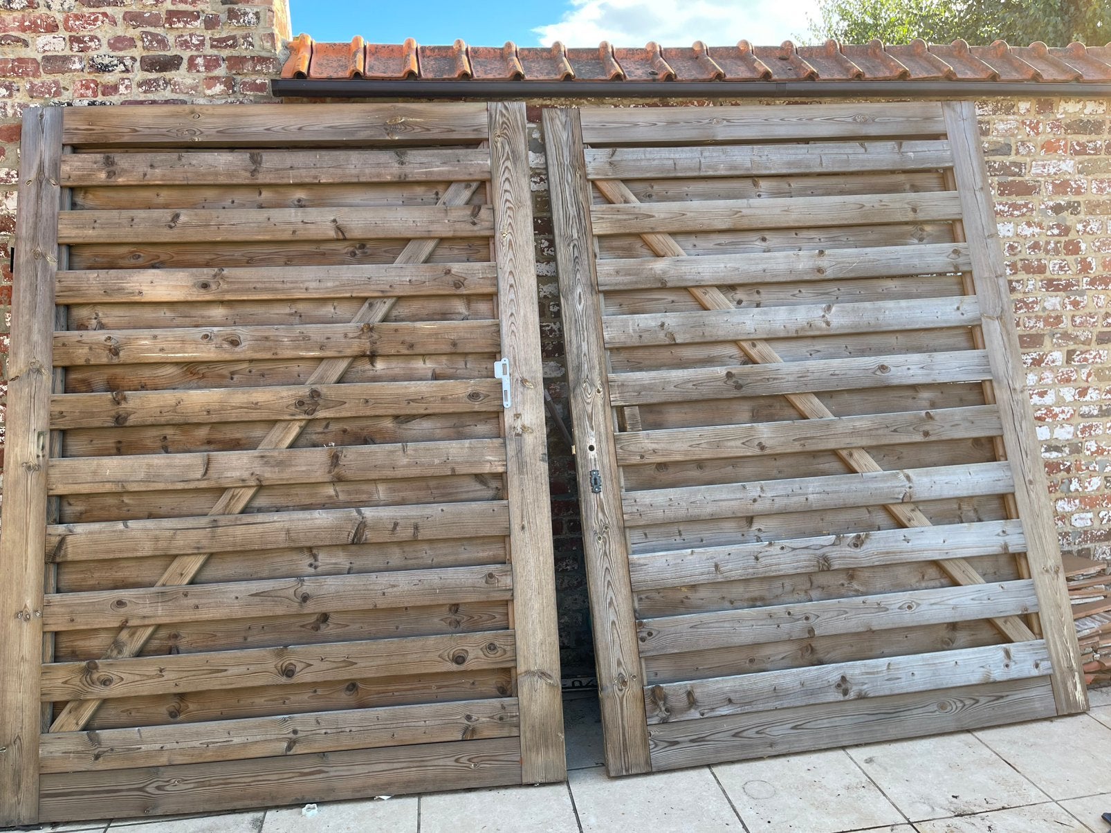 Houten poort, Ophalen, Gebruikt, 200 cm of meer, Hout