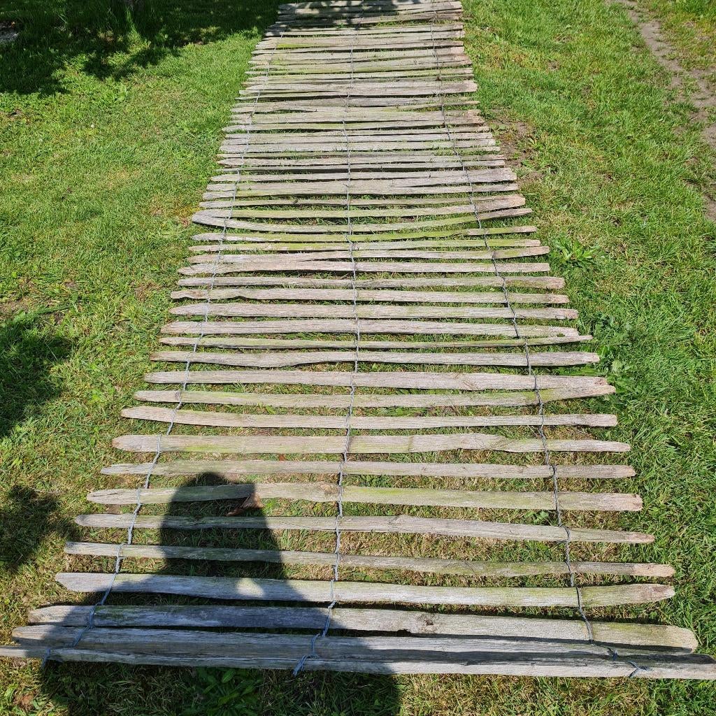 Lot gebruikte kanstanje hekken 1m20 en poort, Enlèvement, Utilisé, Avec portail, Porte du jardin