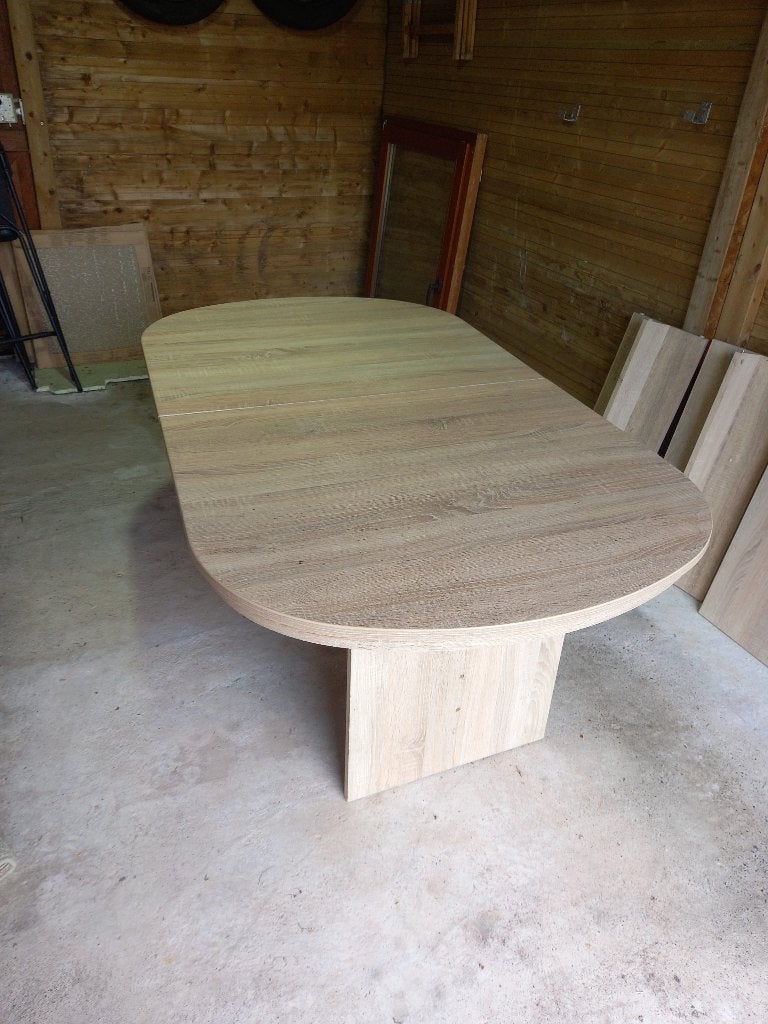 Table multiplex à manger, modulaire de 1m60 à 3m60, Maison & Meubles, Teck, Comme neuf, Enlèvement, 50 à 100 cm