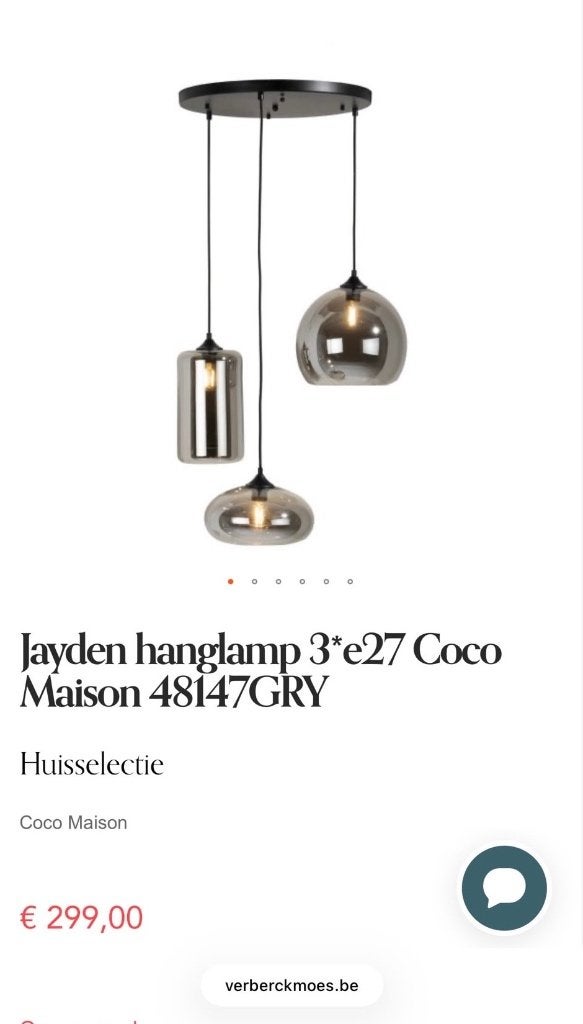 Coco Maison Jayden hanglamp 3x E27 – Nieuw in doos, Maison & Meubles, Neuf, Modern/ design, Verre, Enlèvement