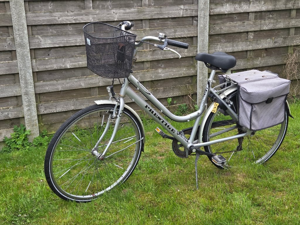 Damesfiets, Aluminium, 6 versn, LED,..., Fietsen en Brommers, Gebruikt, Velgrem, 47 tot 50 cm, Versnellingen