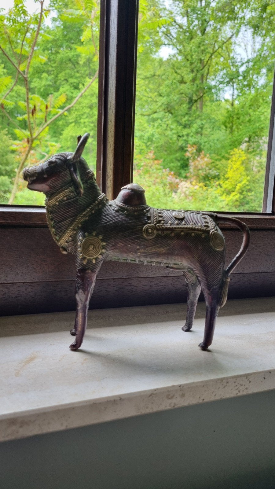 bronzen koe uit N-India, Antiek en Kunst, Ophalen of Verzenden