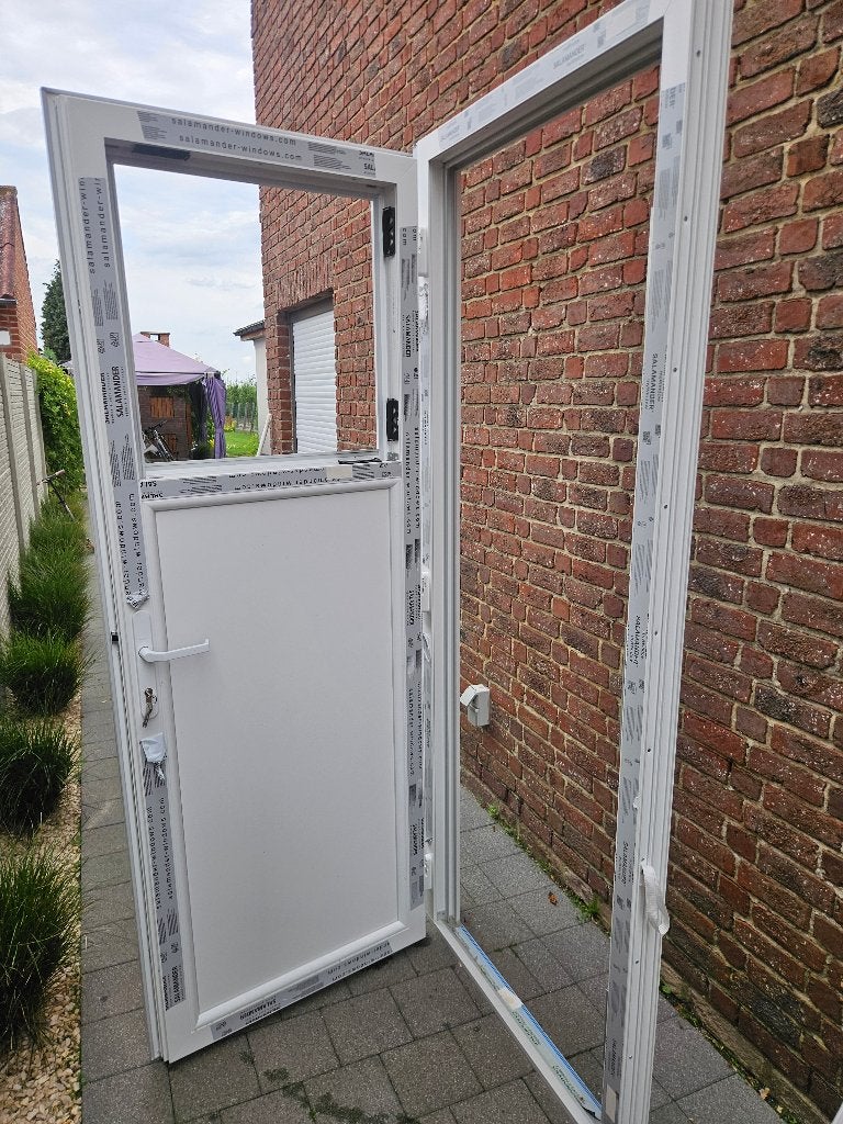 Pvc deur, Ophalen, Kunststof, 80 tot 100 cm, 215 cm of meer