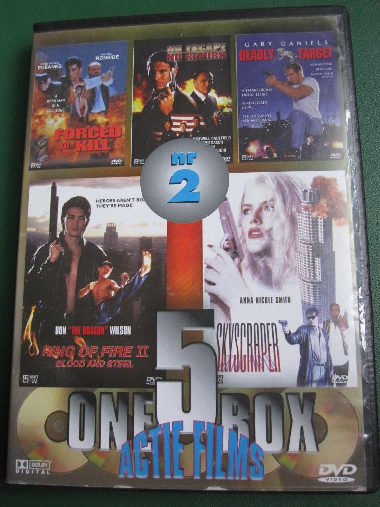 One Box nr 2 - 5 actie films op 1 DVD, Cd's en Dvd's, Dvd's | Actie, Vanaf 16 jaar, Boxset, Actie, Ophalen of Verzenden