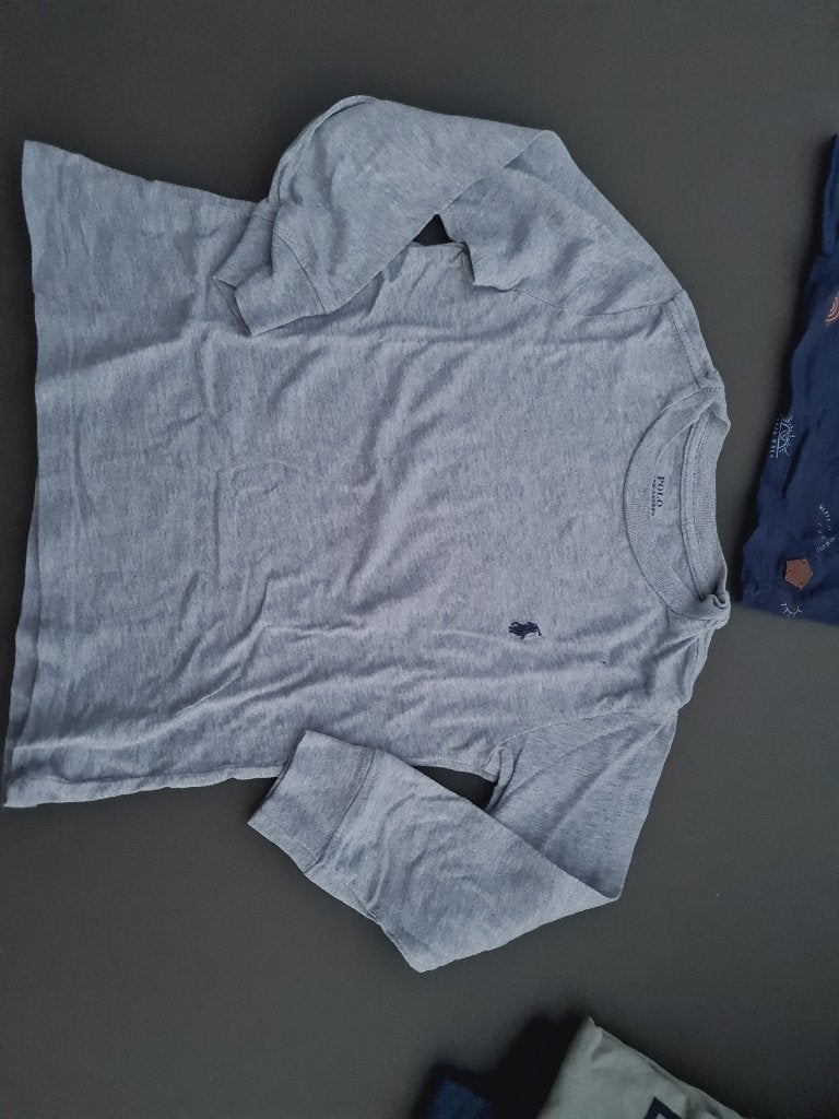 grijze polo, pull, trui, longsleef, Ralph Lauren, 10, Kinderen en Baby's, Ophalen, Zo goed als nieuw