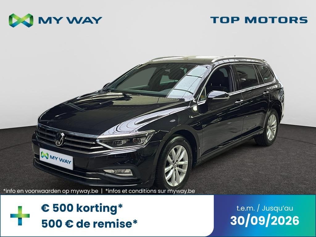 Volkswagen Passat Variant AUTOMAAT*122PK*TREKHAAK*CARPLAY*CA, Automaat, Navigatiesysteem, 129 g/km, Zwart