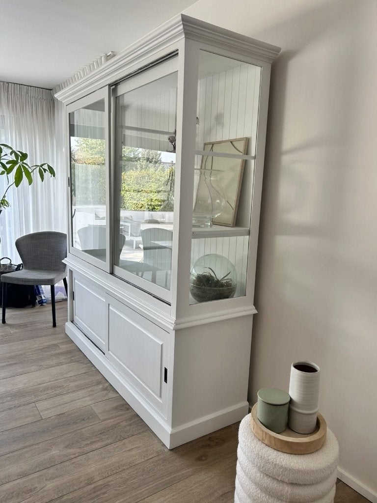 Wit houten dressoir, Ophalen, Gebruikt, 200 cm of meer, 150 tot 200 cm