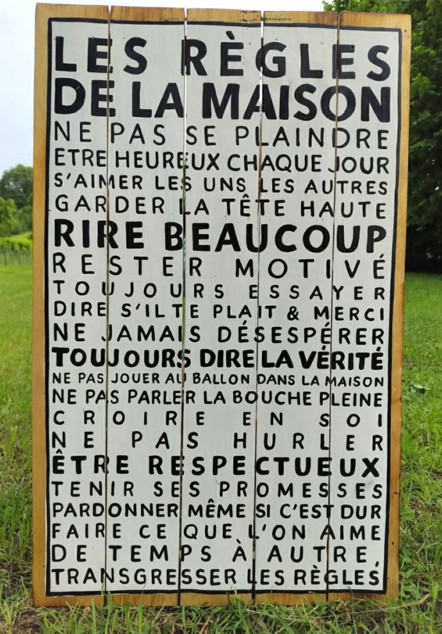 Cadre en bois les regles de la maison, Enlèvement, Bois