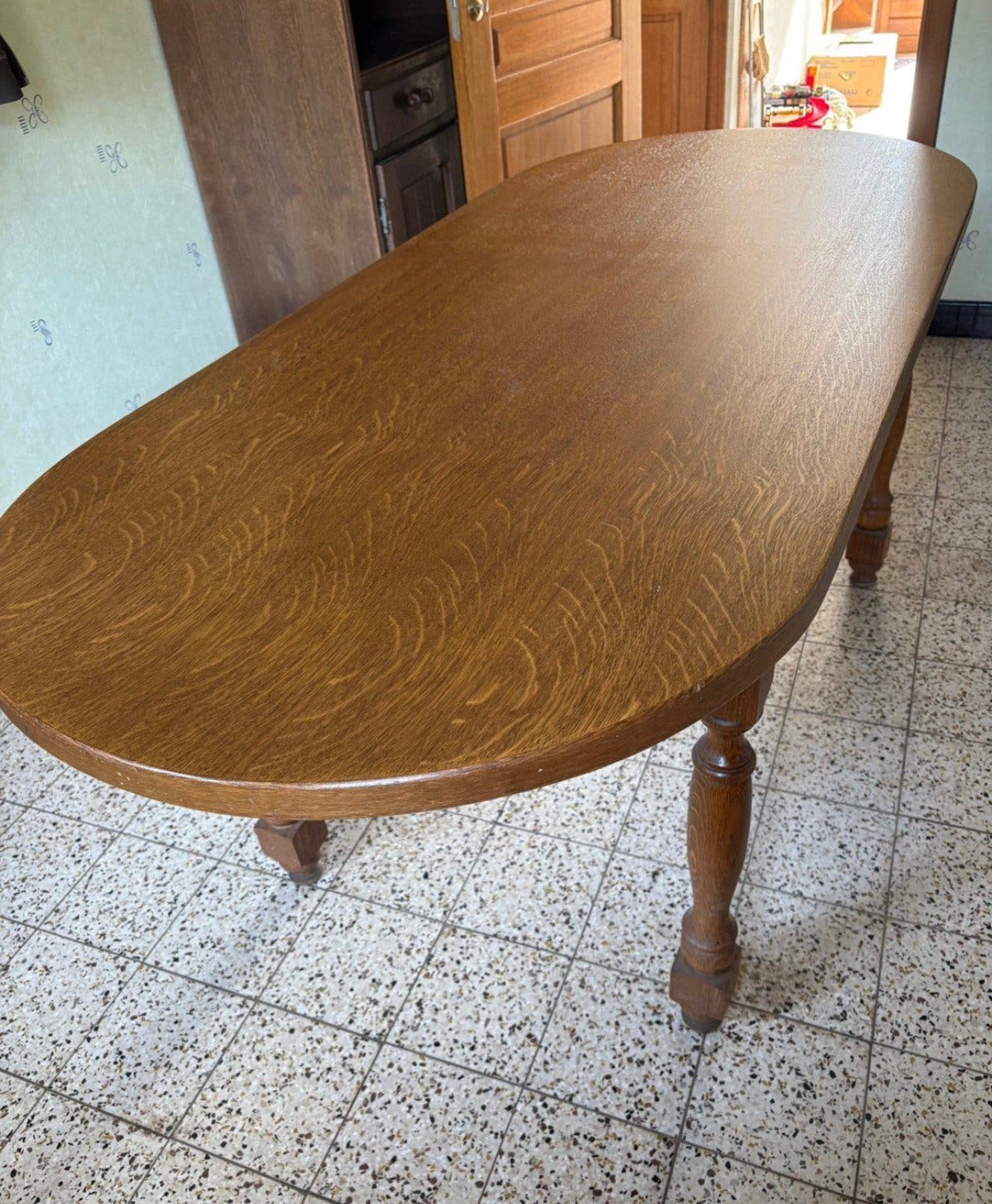 Table de salle à manger en chêne massif, Antiquités & Art, Enlèvement
