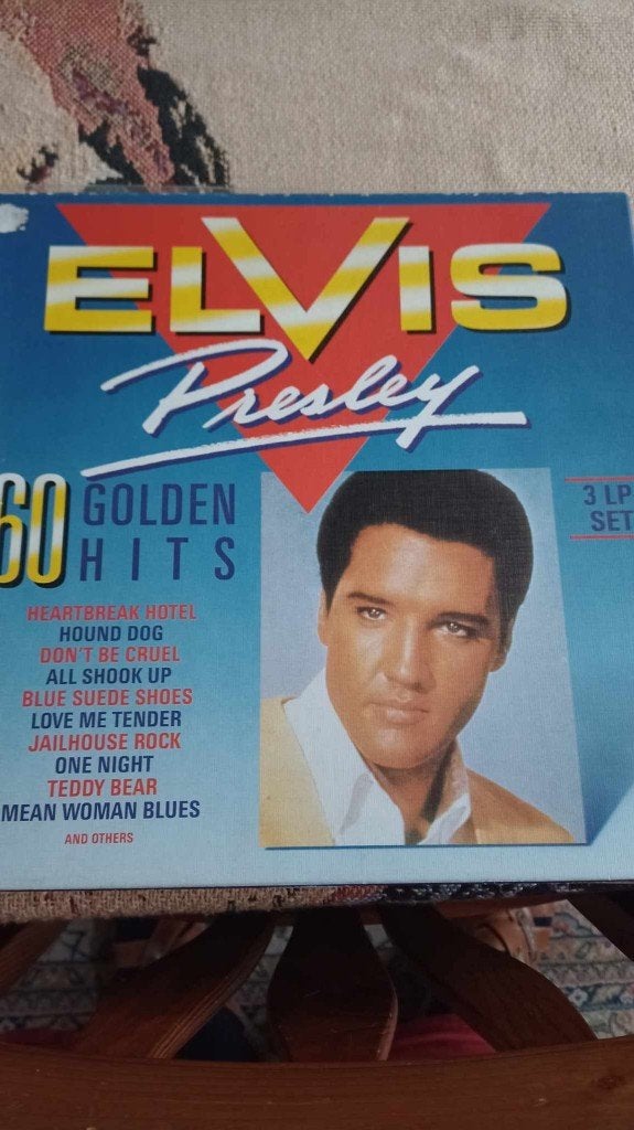 Elvis lp, 60 golden hits, 3 lp box, Duitse persing,, Cd's en Dvd's, Vinyl | Rock, Boxset, Gebruikt, Ophalen of Verzenden, Boxset
