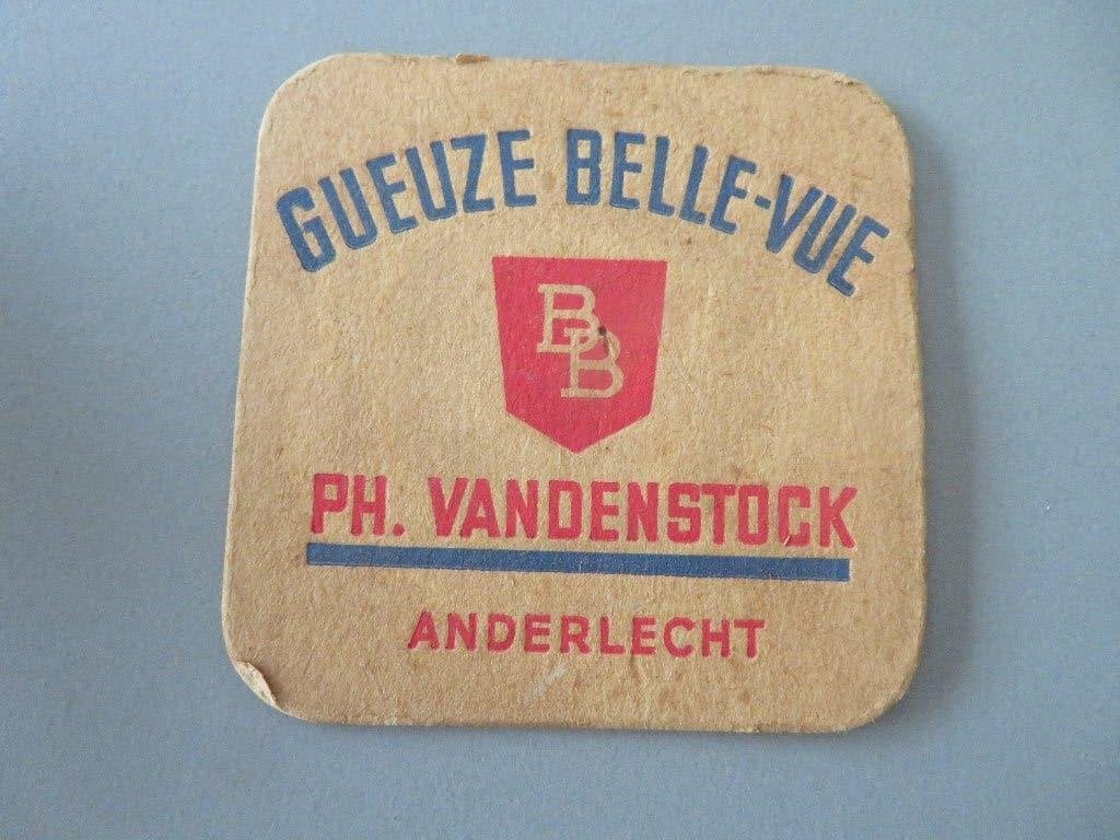 bierviltje Gueuze Belle Vue Ph. Vandenstock Anderlecht, Ophalen of Verzenden, Zo goed als nieuw, Viltje(s), Overige merken