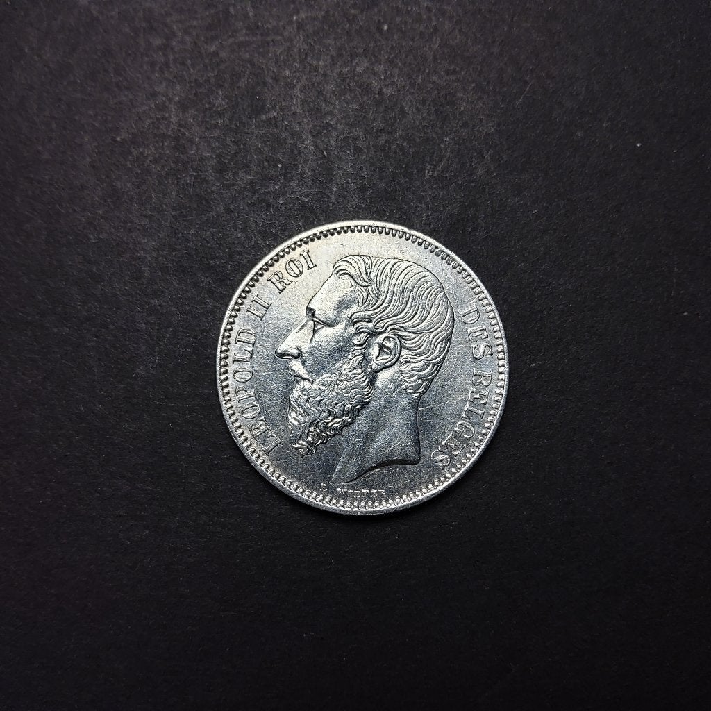 België 2 frank zilver Leopold II 1867 - kwaliteit, Enlèvement ou Envoi, Monnaie en vrac, Argent, Argent