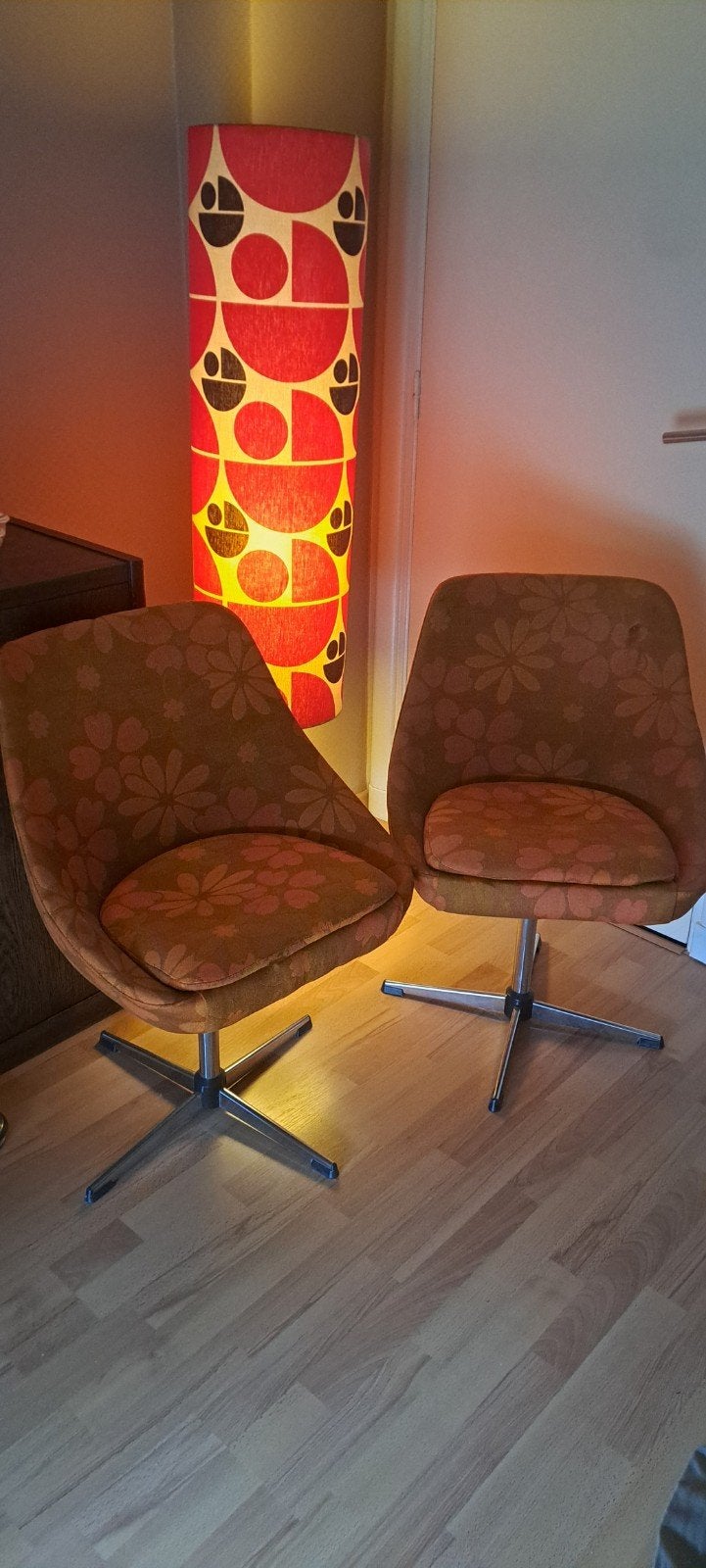 2 retro zeteltjes en lamp, Huis en Inrichting, Lampen | Vloerlampen, Ophalen, Retro