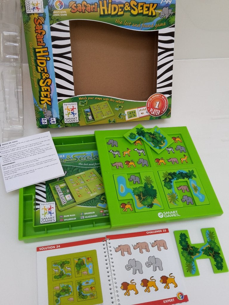 Smart Games, Safari Hide & Seek, als nieuw, 1 speler, + demo, Jeu de voyage, Enlèvement ou Envoi, 1 ou 2 joueurs, Comme neuf