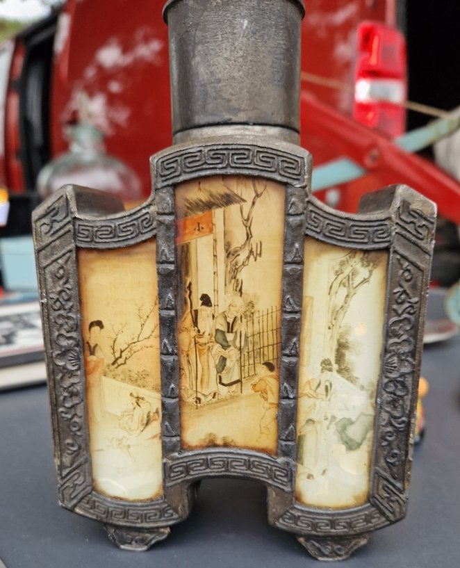 Antieke Chinese theedoos uit de Qing-dynastie, 19e eeuw, Antiek en Kunst, Overige typen, Gesigneerd, Ophalen of Verzenden, 15 cm