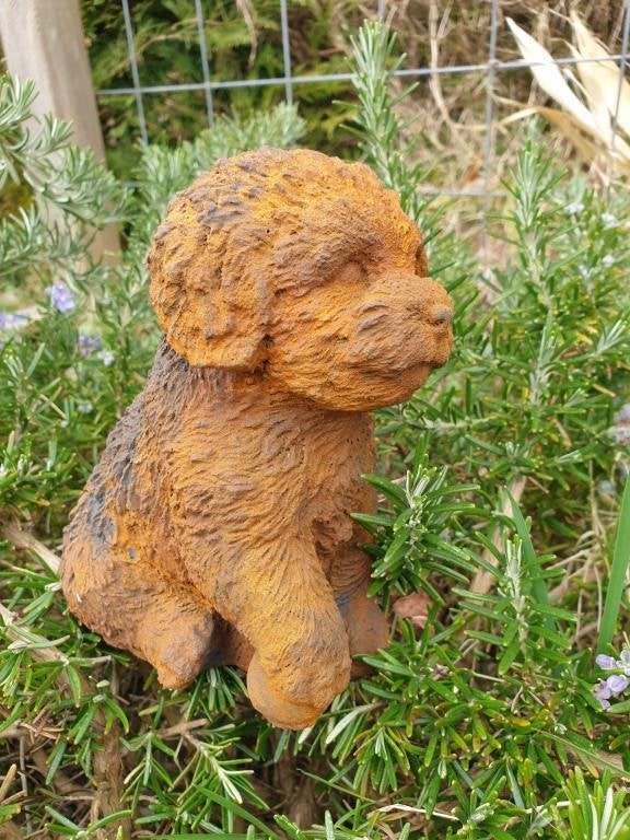 Tuinbeeld van een puppy hond, Tuin en Terras, Ophalen of Verzenden, Nieuw, Beton