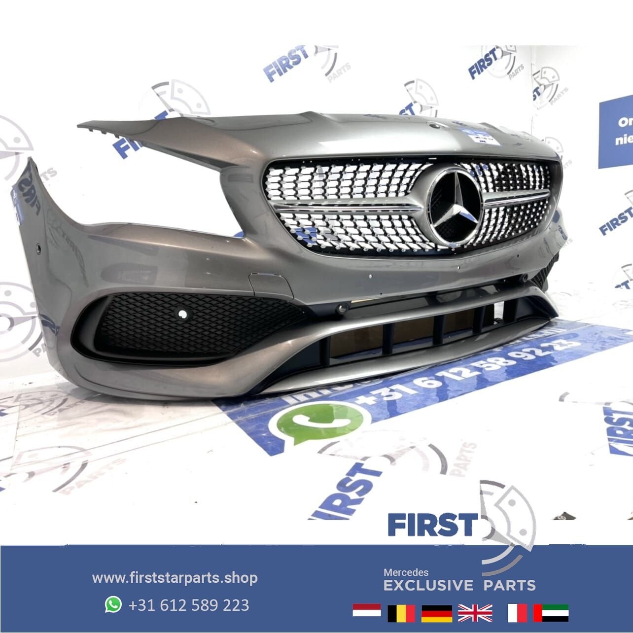 W117 VOORBUMPER AMG Facelift Mercedes 2013-2018 BERG GRIJS o, Utilisé, -, Avant, -