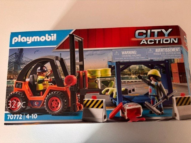 PLAYMOBILE Heftruc met lading 70772, Kinderen en Baby's, Ophalen, Zo goed als nieuw, Complete set