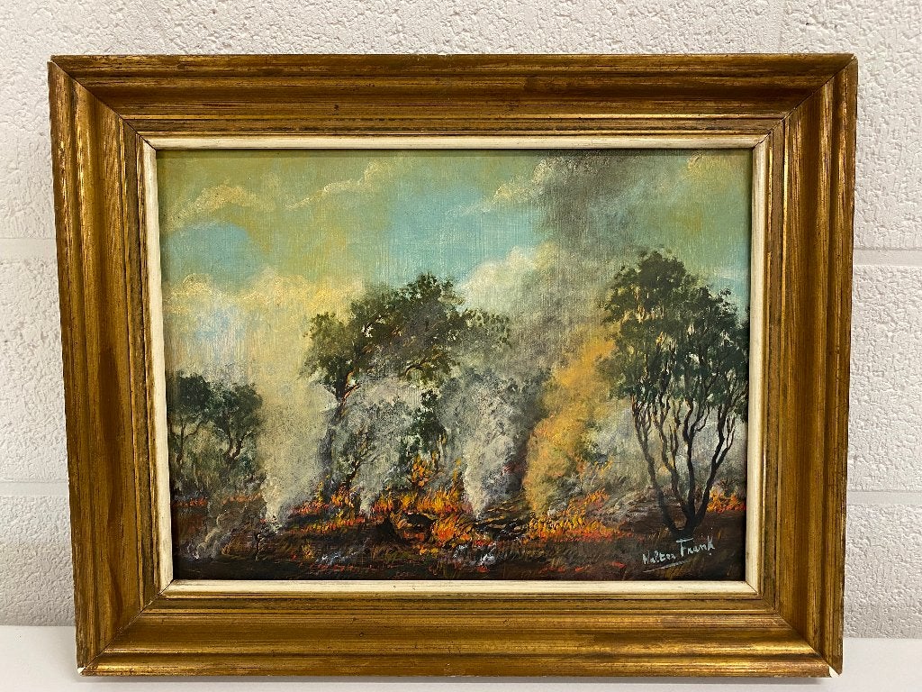 Tableau "Le brulis", Antiquités & Art, Peinture à l'huile, Panneau, Signé, Enlèvement