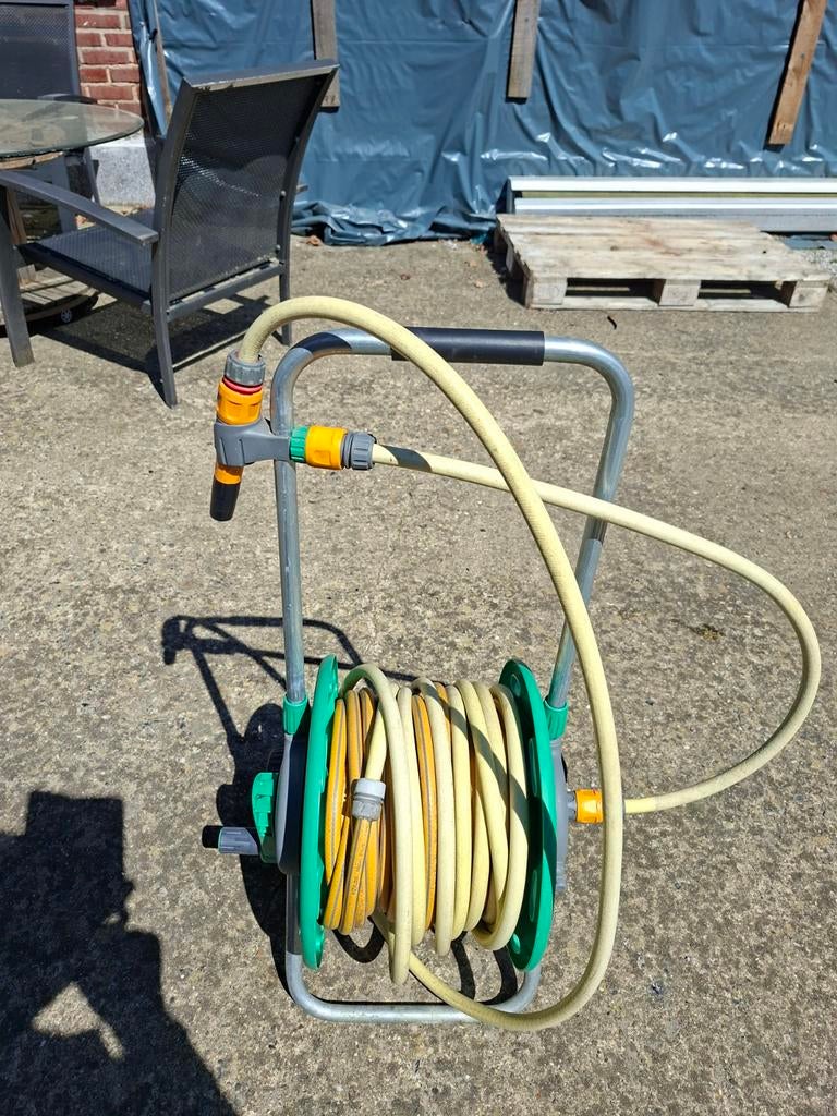 Slangen wagen  met tuinslang 30m, Tuin en Terras, Tuinslangen, Ophalen, Tuinslang