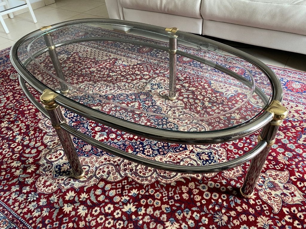 Glazen salontafel, Ophalen, 100 tot 150 cm, 50 tot 100 cm, Zo goed als nieuw