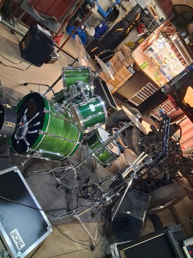 KIT DE BATTERIE VERT ADAMS 6000 COMPLET, Musique & Instruments, Batteries & Percussions, Enlèvement