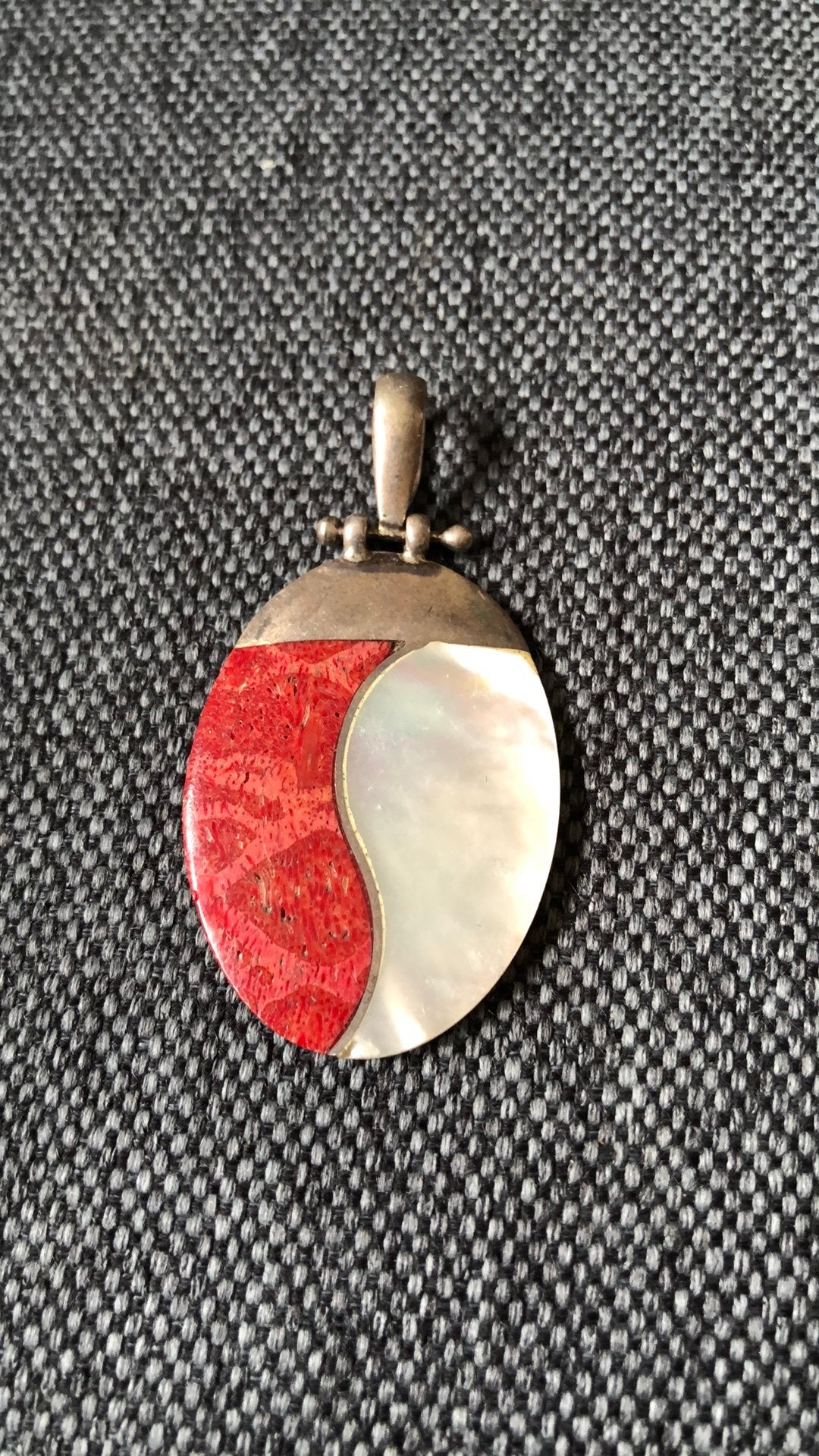 Pendentif argent corail, nacré, Bijoux, Sacs & Beauté, Enlèvement ou Envoi, Comme neuf, Argent, Argent