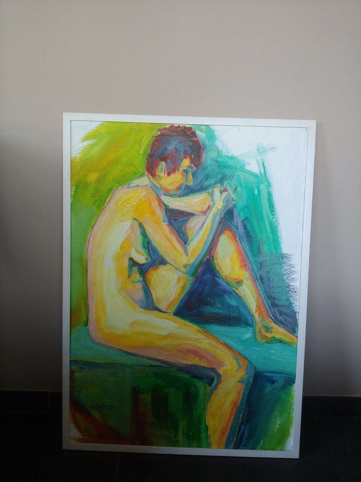 gesigneerd expressionistisch vrouwelijk naakt, Antiek en Kunst, Ophalen, Gesigneerd, Print