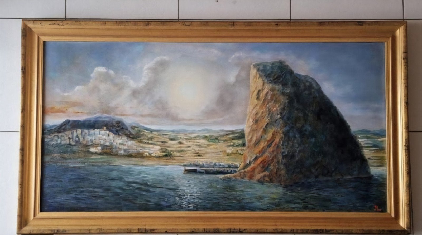 Schilderij " De haven van Calpe ", Antiek en Kunst, Kunst | Schilderijen | Klassiek, Ophalen