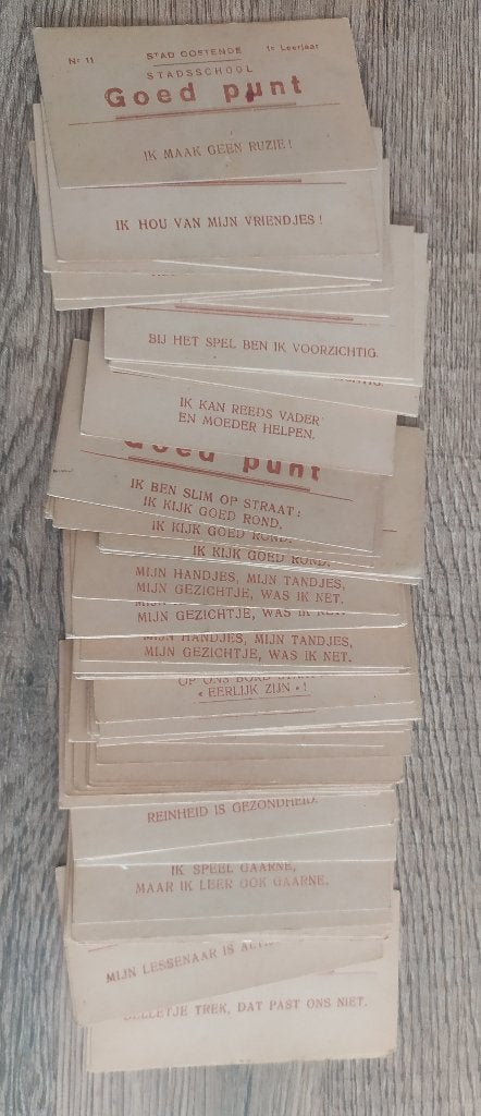 82 stuks - Stad Oostende Stadsschool jaren '50 - Goed punt, Ophalen of Verzenden
