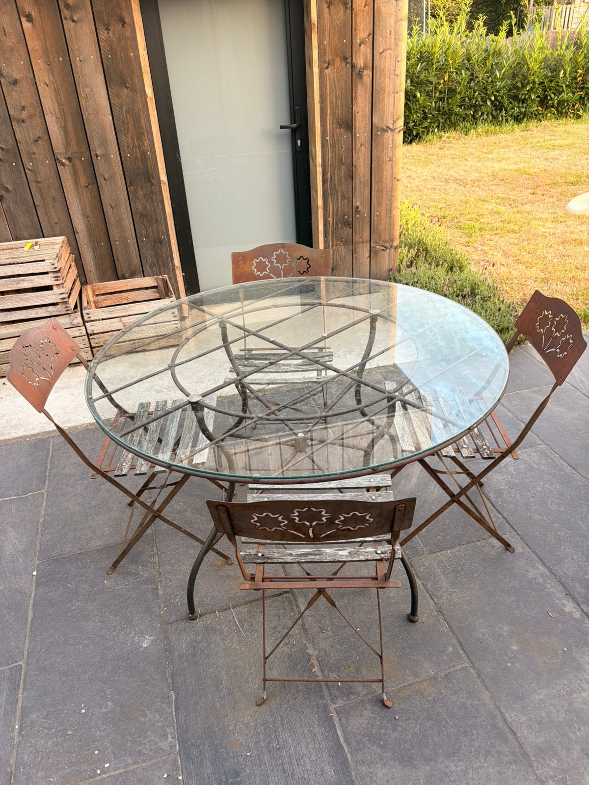 Vintage tuinset, Tuin en Terras, Ophalen, 4 zitplaatsen, Gebruikt, Tuinset