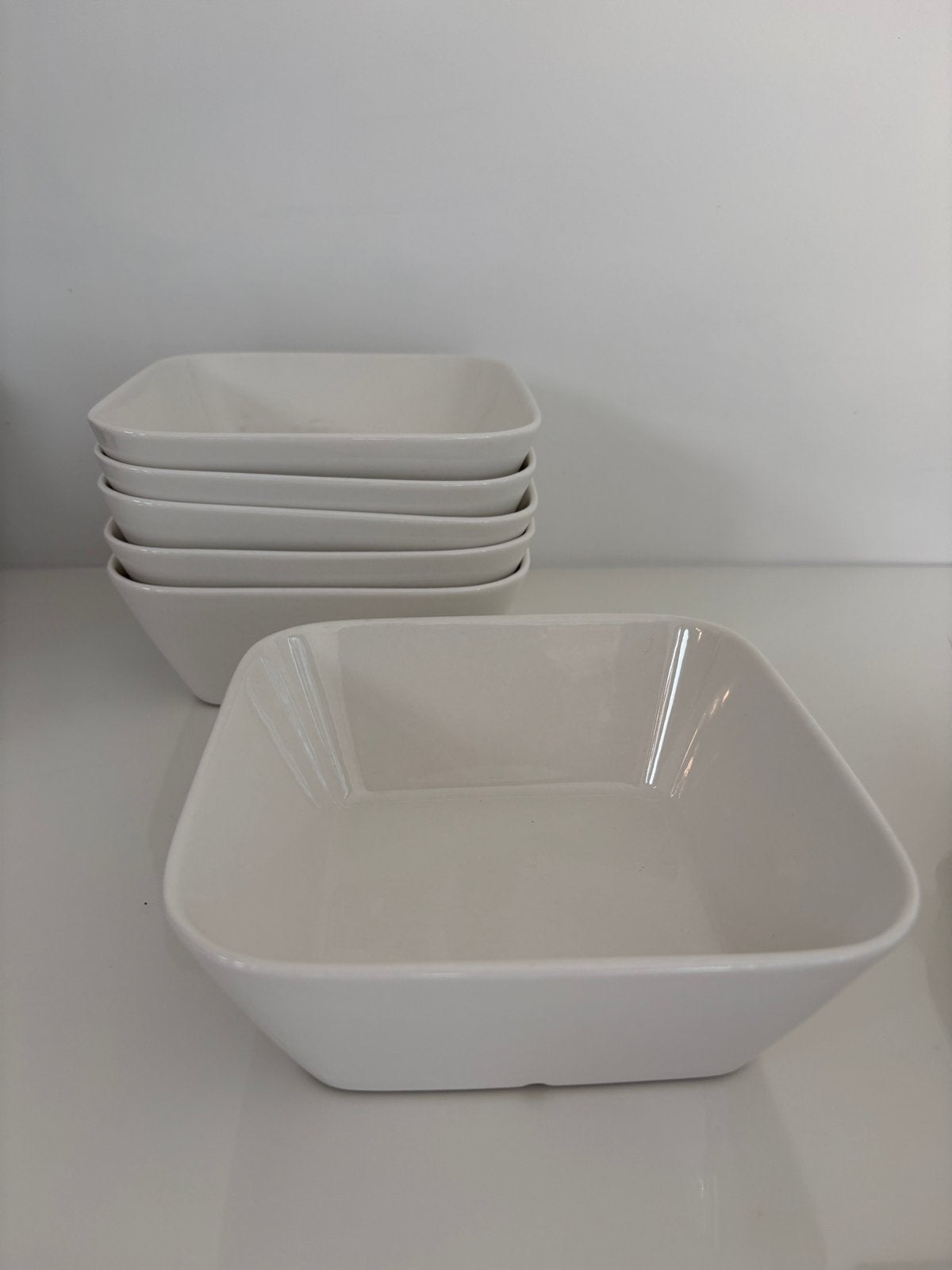 Set van 6 nieuwe vierkante kommen 17 x 17 cm, Huis en Inrichting, Ophalen, Nieuw, Kom(men)